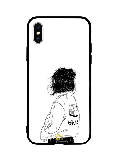 Moreau Laurent Girl Thinking Very Deep pattern Back Cover for Apple iPhone XS Max - White and Black