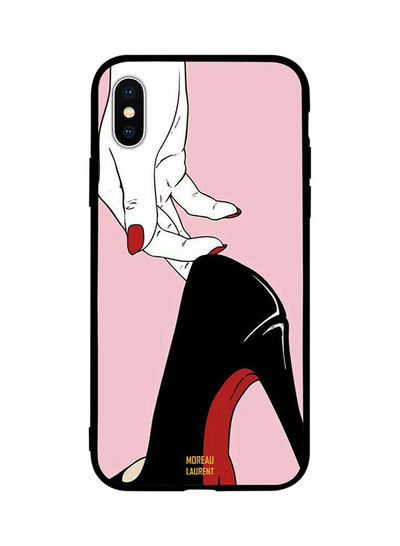 Moreau Laurent Holding Shoes In One Finger pattern Sticker for Apple iPhone XS - Multicolor