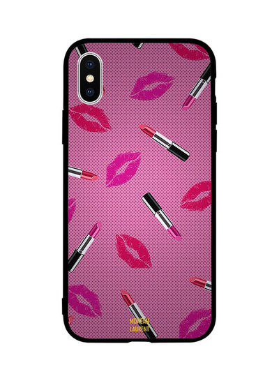 Moreau Laurent Lipstick Tags pattern Back Cover for Apple iPhone XS - Purple