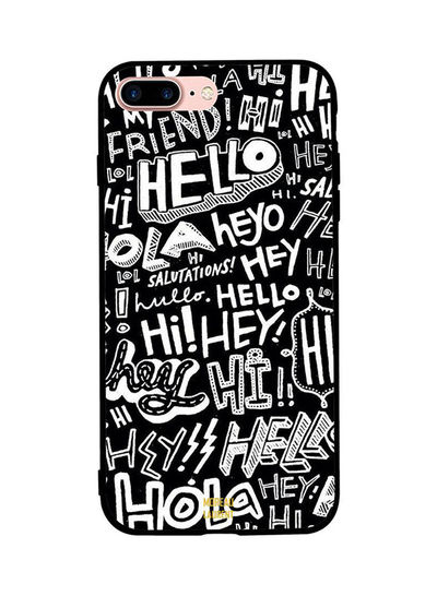Moreau Laurent Hi Hello Tags Pattern Back Cover for iPhone 8 Plus- Black and White
