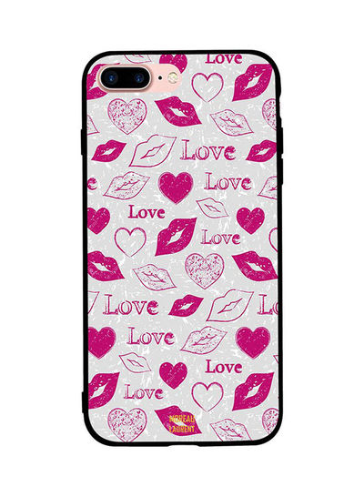 Moreau Laurent Love And Lips Tags pattern Sticker for Apple iPhone 8 Plus - Pink