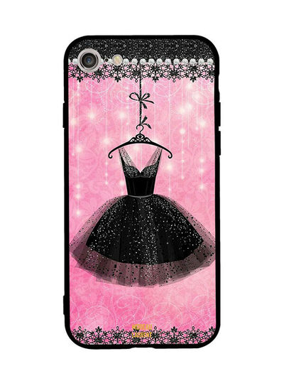 Moreau Laurent Black Hanging Dress pattern Back Cover for Apple iPhone 8 - Pink and Black