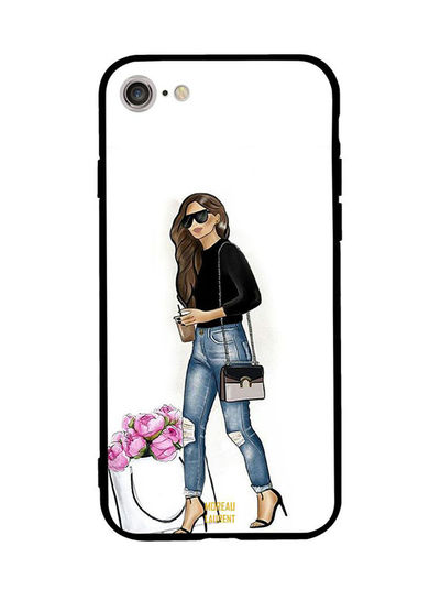 Moreau Laurent Stylish Walking Girl Pattern Back Cover for iPhone 8 - Multi Color