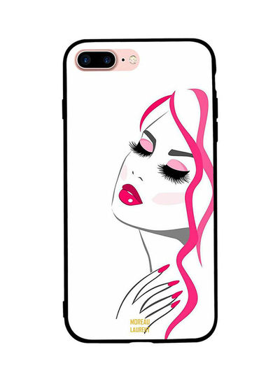 Moreau Laurent Girl Side Look pattern Back Cover for Apple iPhone 7 Plus - White and Pink