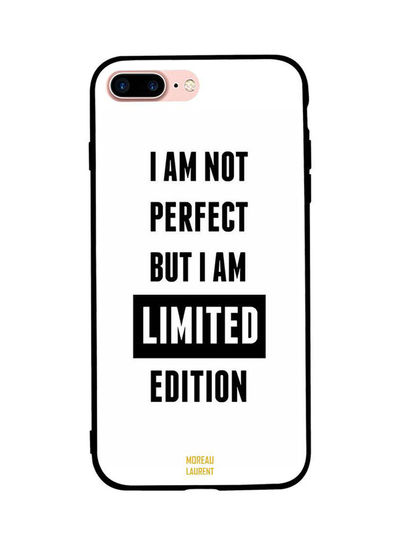 جراب ظهر بطبعة عبارة I Am Not Perfect But I Am Limited Edition مورو لورنت لايفون 7 بلس - ابيض