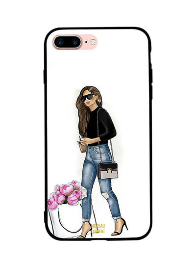 Moreau Laurent Stylish Walking Girl Pattern Back Cover for iPhone 7 Plus - Multi Color