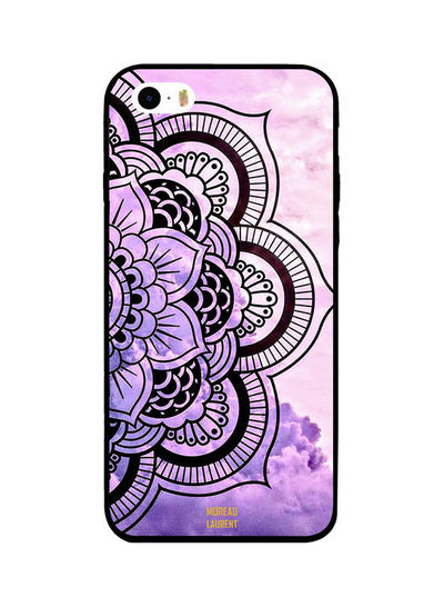 Moreau Laurent Flowers pattern Back Cover for Apple iPhone SE - Purple and Black
