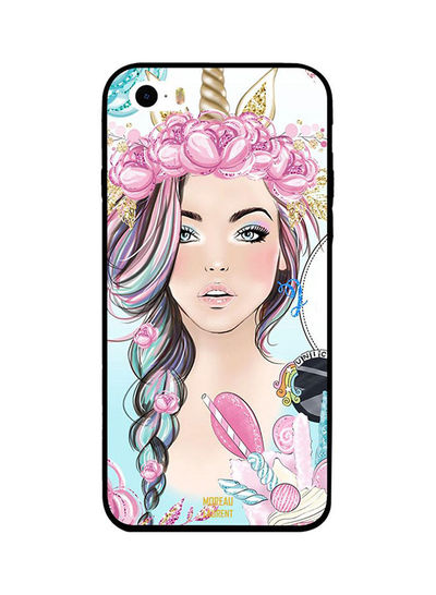 Moreau Laurent Unicorn Girl Pattern Back Cover for iPhone 5- Multi Color
