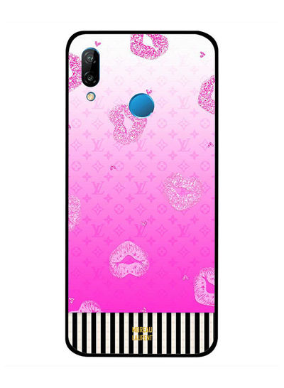 Moreau Laurent Pink Glitter Love Lips pattern Sticker for Huawei Nova 3E - Pink