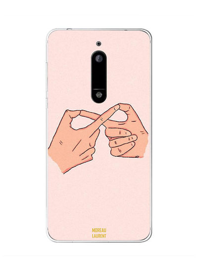 Moreau Laurent Hold The Hands pattern Back Cover for Nokia 5 - Pink