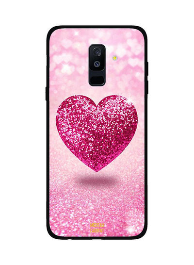 Moreau Laurent Pink Glitter Heart pattern Sticker for Samsung Galaxy A6 Plus - Pink