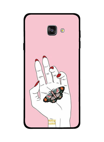 Moreau Laurent Butterfly In Hand pattern Back Cover for Samsung Galaxy A7 2016 - Pink and White