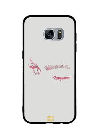 Moreau Laurent Close One Eye pattern Sticker for Samsung Galaxy S7 - Grey and Pink