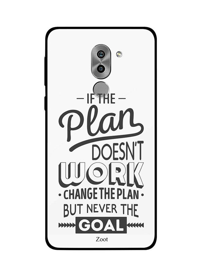 جراب ظهر زووت بطبعة If The Plan Doesn'T Work Change The Plan But Never The Goal لهونر 6X ، ابيض واسود