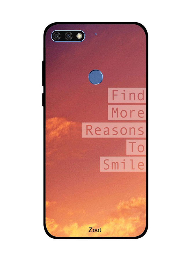 Zoot Find More Reasons To Smile Printed Back Cover For Honor 7C , Orange