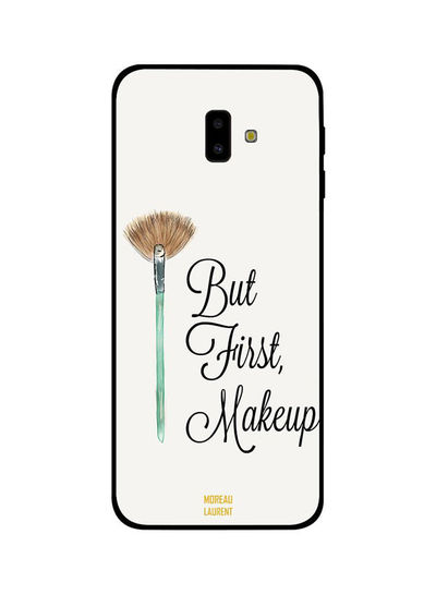 Moreau Laurent But First Makeup pattern Back Cover for Samsung Galaxy J6 Plus - Blue and White