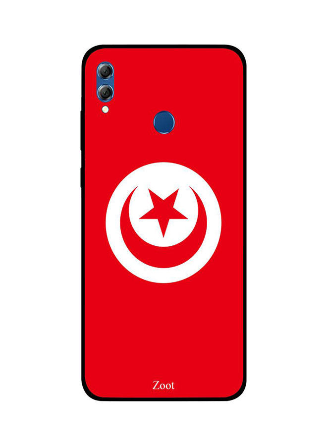 لاصقة بلاستيك زووت بطبعة علم تونس لهونر 8X ، احمر وابيض