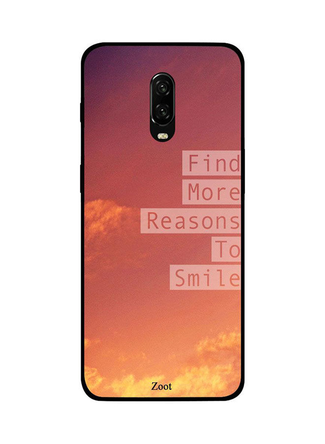 Zoot Find More Reasons To Smile Printed Back Cover For Oneplus 6T , Orange