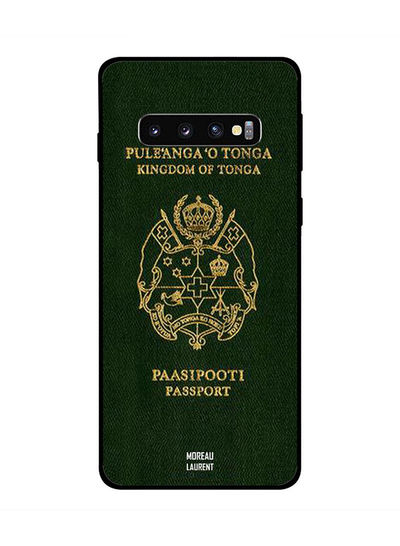 Moreau Laurent Tonga Passport pattern Back Cover for Samsung Galaxy S10  - Green and Yellow