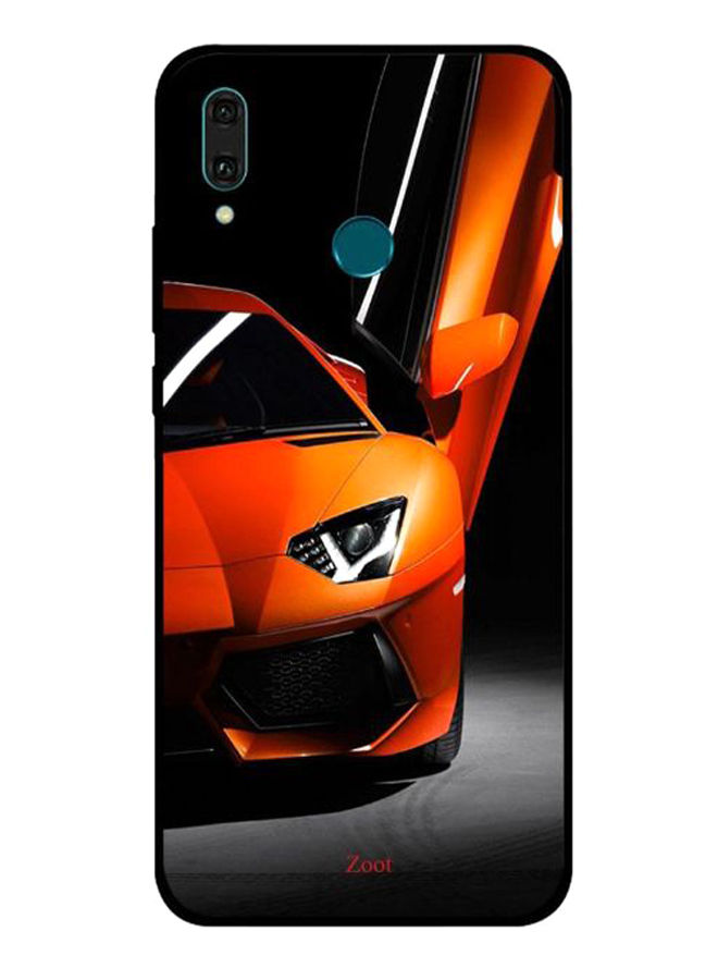Zoot Car Printed Back Cover For Huawei Y9 2019 , Orange And Black