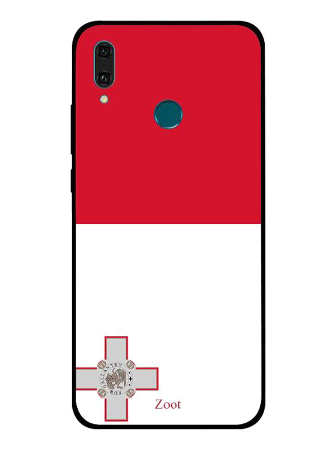 Zoot Malta Flag Printed Back Cover For Huawei Y9 2019 , Red And White