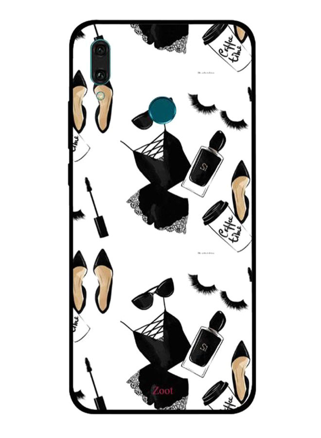 Zoot Dress Glasses Coffee Printed Back Cover For Huawei Y9 2019 , White And Black