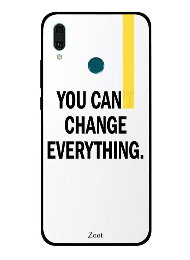 Zoot You Can Change Everything Printed Back Cover For Huawei Y9 2019 , White And Black