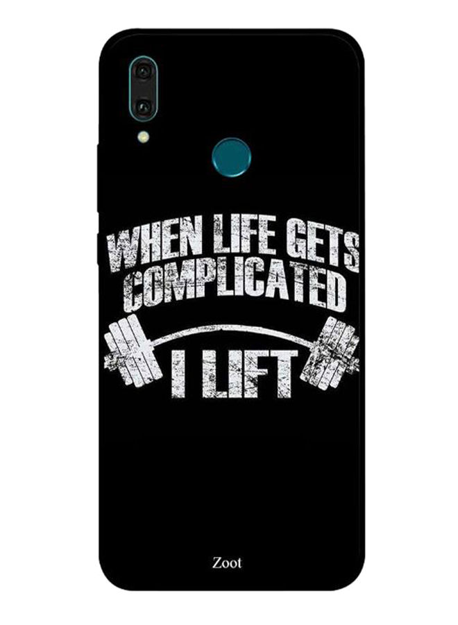 Zoot I Lift Printed Back Cover For Huawei Y9 2019 , Black And Grey