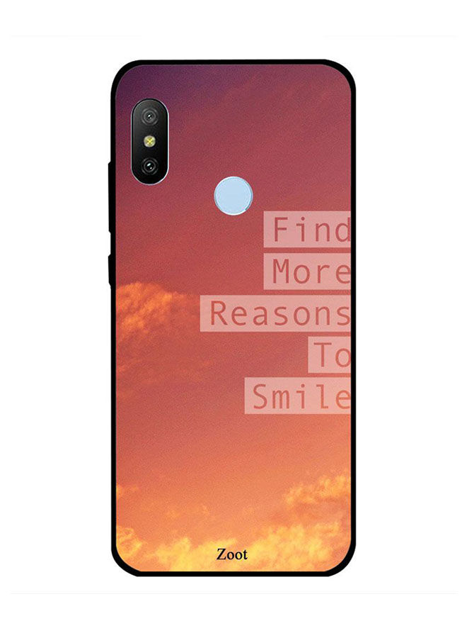 Zoot Find More Reasons To Smile Printed Back Cover For Xiaomi Redmi Note 6 , Orange