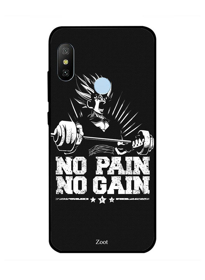 Zoot No Pain No Gain Printed Back Cover For Xiaomi Mi A2 , Black And White