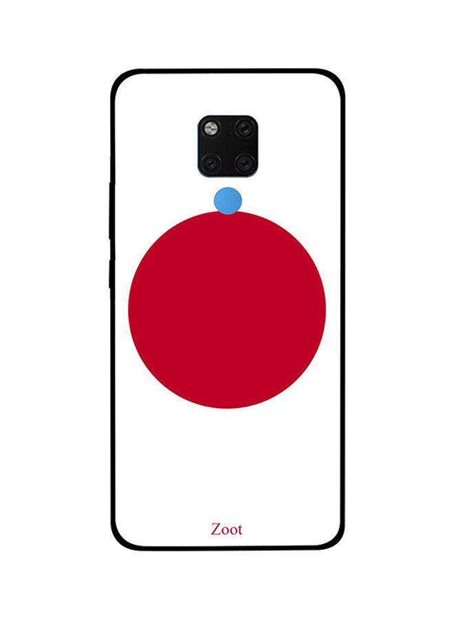 جراب ظهر زووت بطبعة علم اليابان لهواوى Mate 20X ، ابيض و احمر