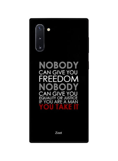 Zoot Nobody Can Give You Freedom Back Cover for Samsung Note 10 - Black and Grey