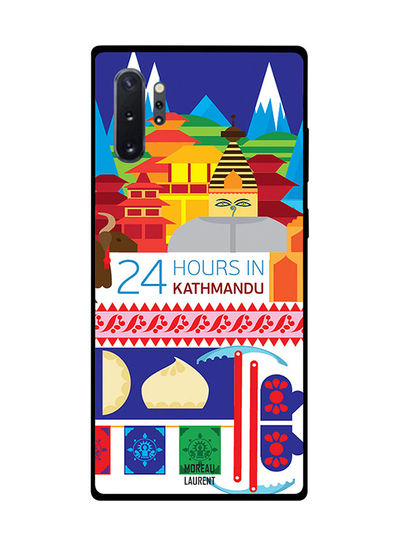 جراب ظهر مورو لورنت بطبعة عبارة 24 Hours in Kathmandu لسامسونج نوت 10 برو - متعدد الالوان