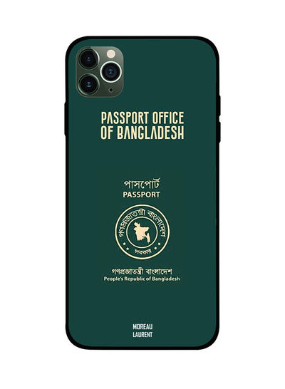 لاصقة مورو لورنت بطبعة باسبور بنجلاديش لابل ايفون 11 برو - اخضر وبيج
