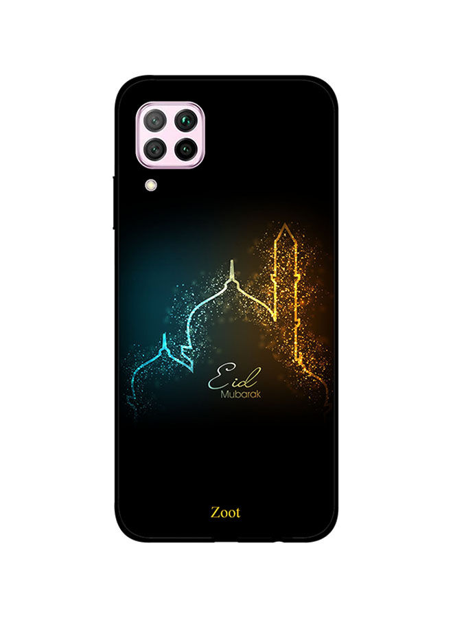 Zoot Eid Mubarak Printed Back Cover For Huawei Nova 7I , Black And Multi Color