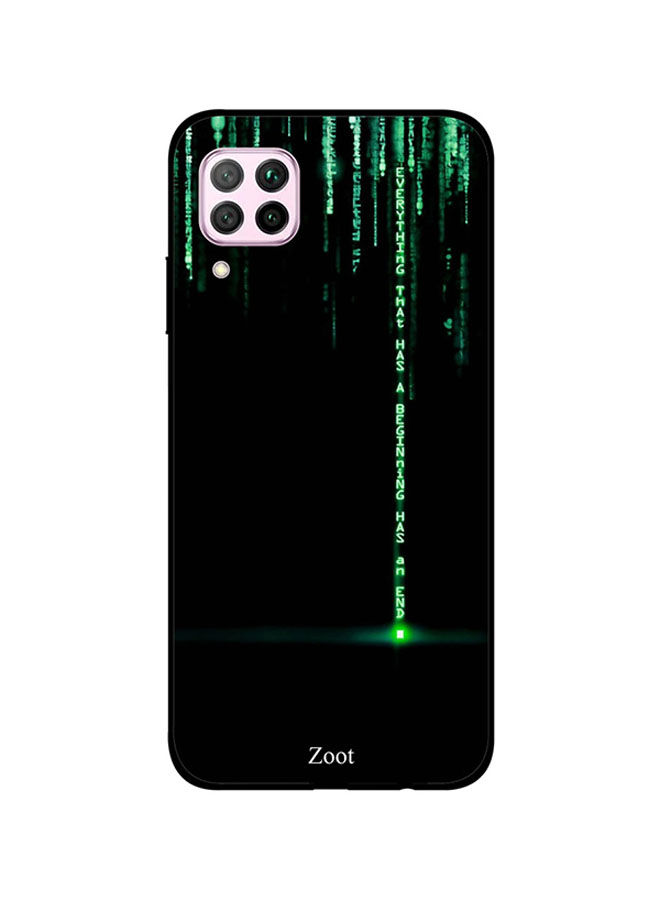 Zoot Green Metrix Printed Back Cover For Huawei Nova 7I , Black And Green
