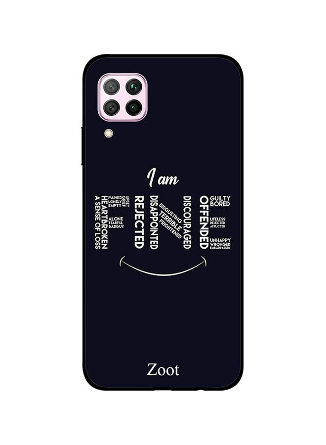 Zoot I Am Fine Black Background Printed Back Cover for Huawei Nova 7i