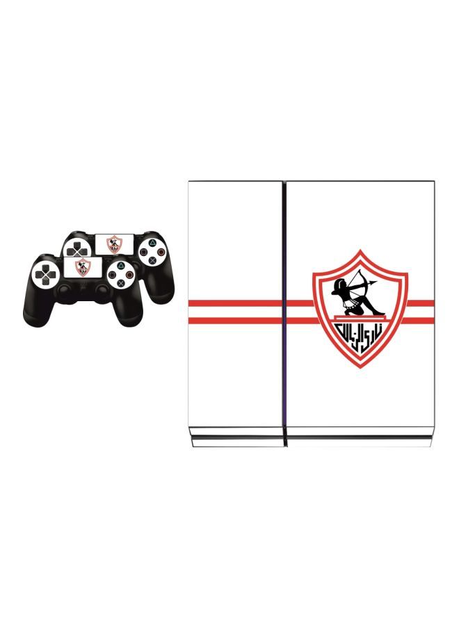 6-Piece Zamalek SC Printed Stickers for Sony PlayStation 4 and Controllers - FP-0373