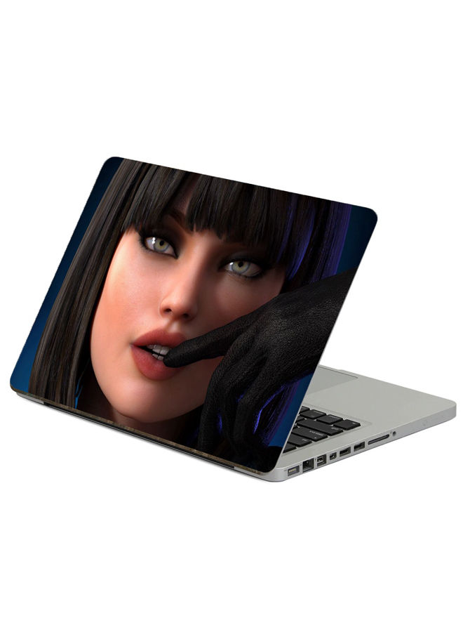Girl Face Printed Laptop Sticker, 13.3 inch