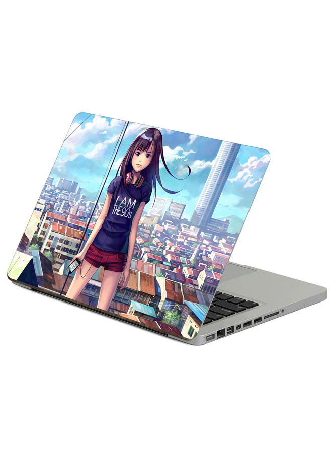 Girl Brunette Printed Laptop Sticker, 13.3 inch