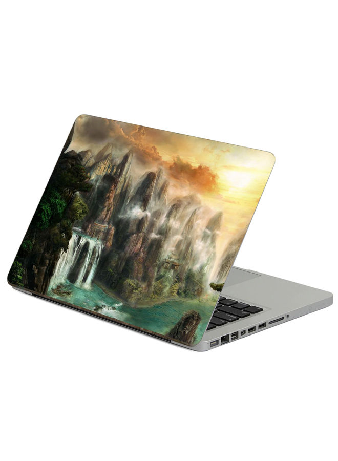 Cliffs Waterfalls Printed Laptop Sticker, 13.3 inch
