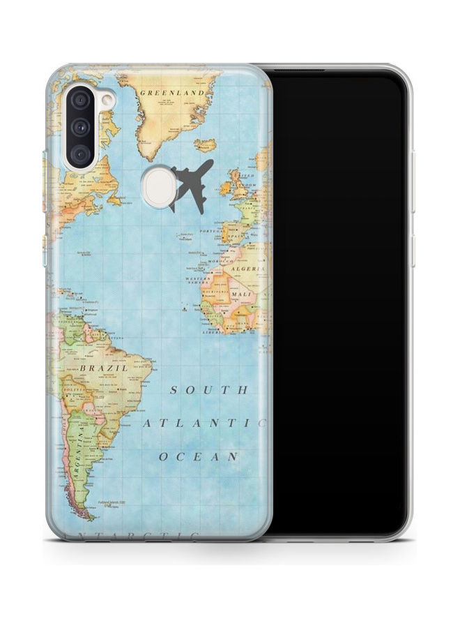 Covery Blue Map Printed Back Cover For Samsung Galaxy A11
