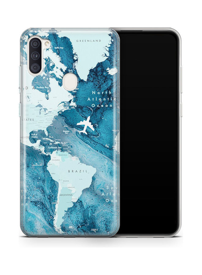 Covery Blue Map Printed Back Cover For Samsung Galaxy A11