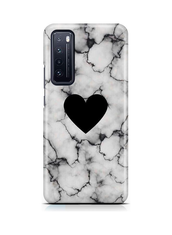 Covery Black Heart Printed Back Cover for  Huawei Nova 7
