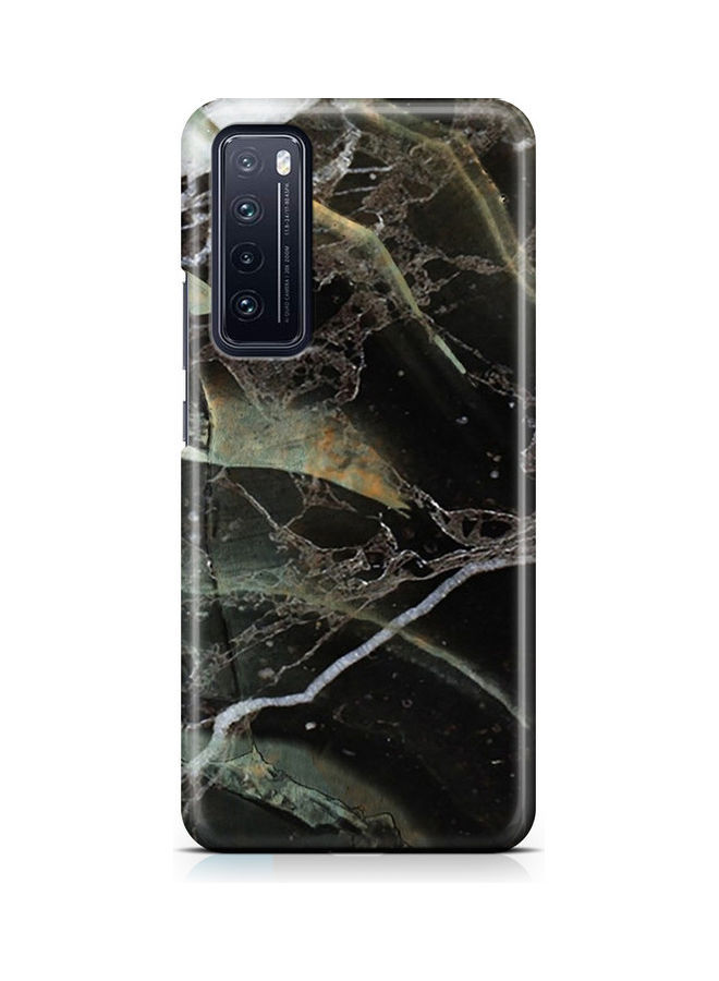 Covery Black Marble Printed Back Cover for  Huawei Nova 7