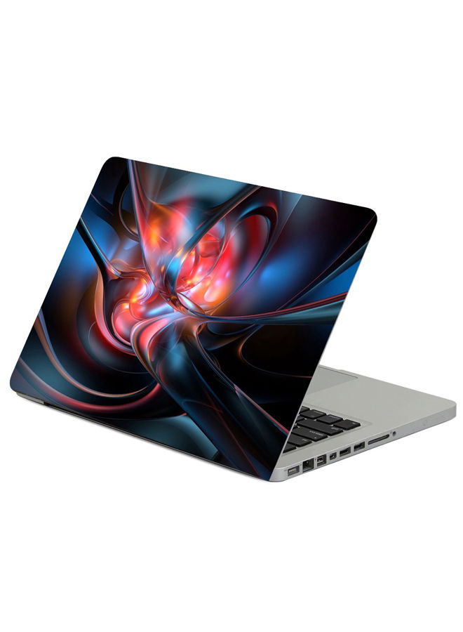 Abstract Blue Red Printed Laptop Sticker, 15 inch