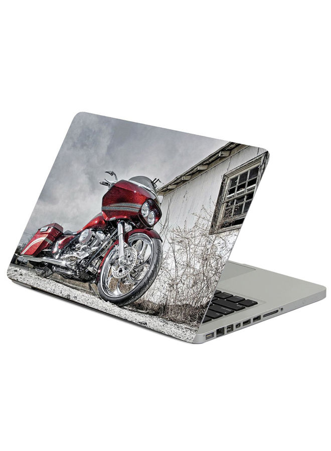 Bike Red Street Printed Laptop Sticker Cover, 13 inch