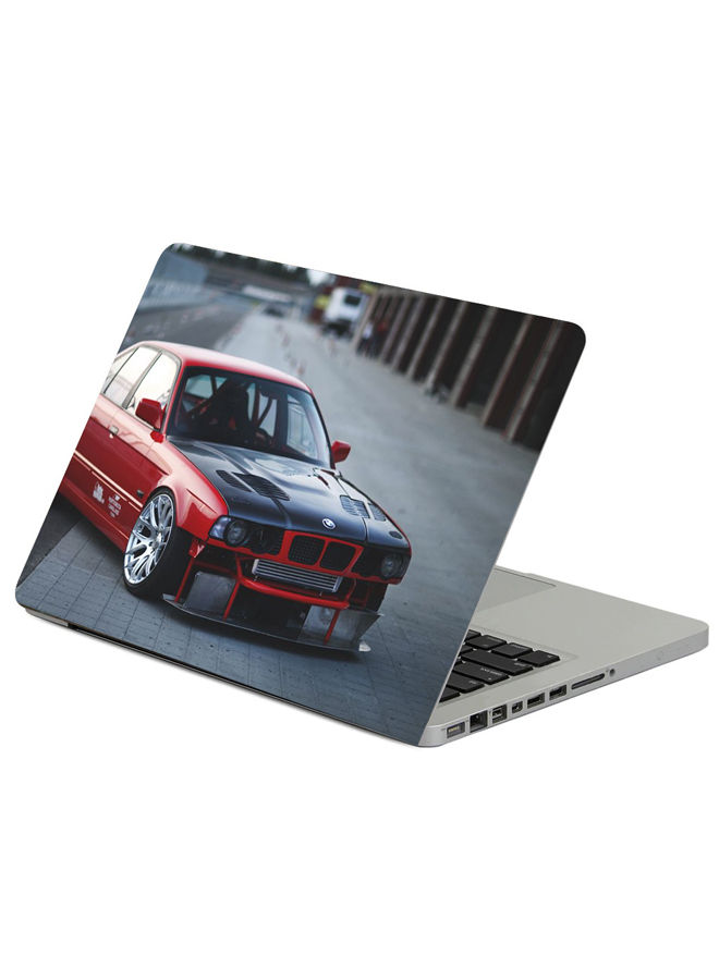 BMW E34 Red Printed Laptop Sticker 13 inch