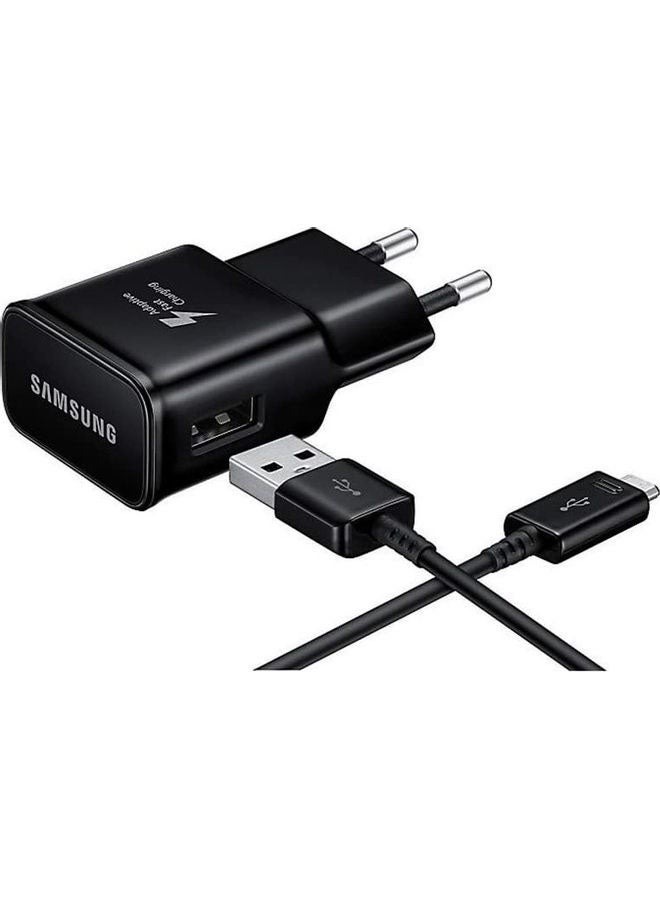 Samsung Wall Charger, 15 Watt, with USB-A to USB-C Cable, Black