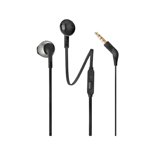 JBL Tune205 Wired Earphones with Carrying Pouch - Black